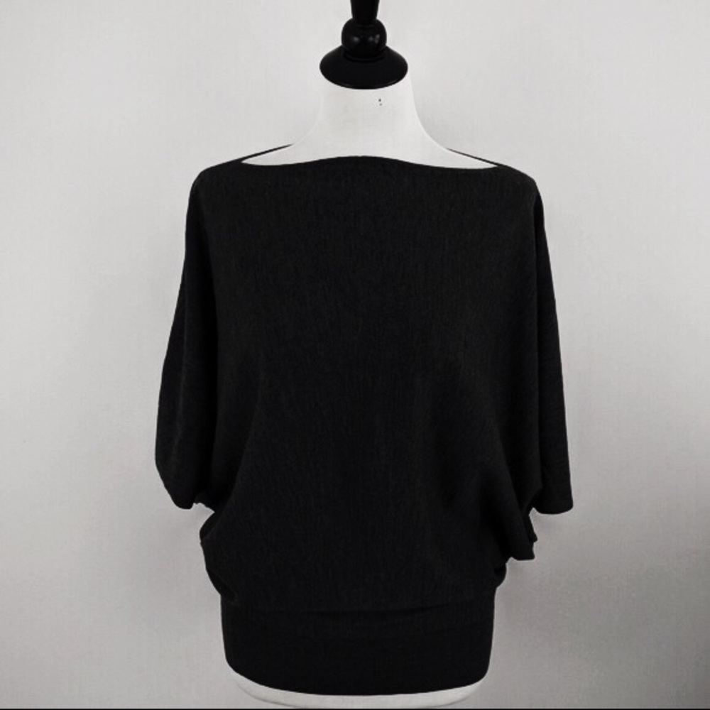 Talbots black merino batwing sweater